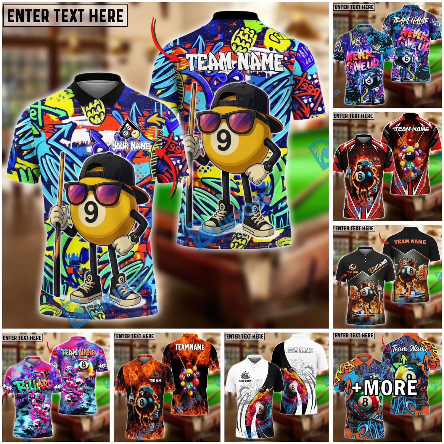 Bluejose Billiards Paint And Funny Graffiti Collection