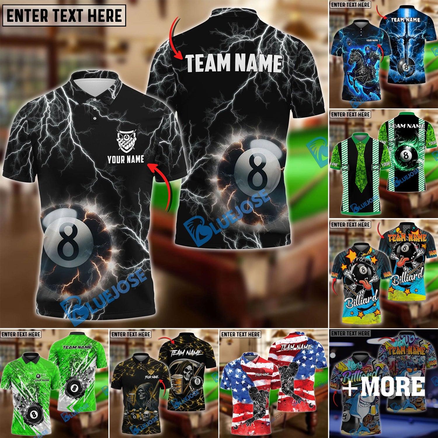 Personalized Billiards Team Shirts