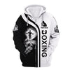 BlueJose Custom Name Jesus In My Heart, Boxing In My Veins 3D Hoodie