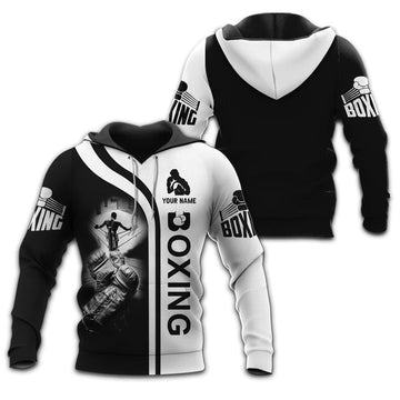 BlueJose Custom Name Jesus In My Heart, Boxing In My Veins 3D Hoodie