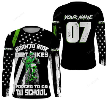 BlueJose Born To Ride Dirt Bikes Personalized Motocross 3D Hoodie