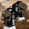BlueJose Premium Multiple US Military Services Veteran Personalize Polo Shirt