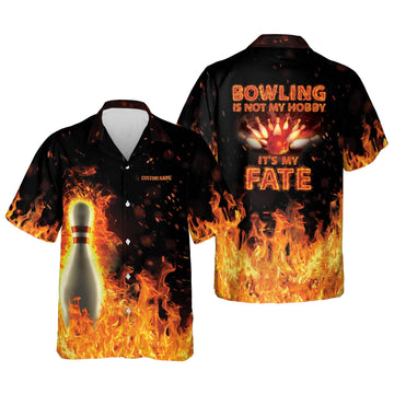 BlueJose Flame Bowlimg Personalized Name Hawaiian Shirt