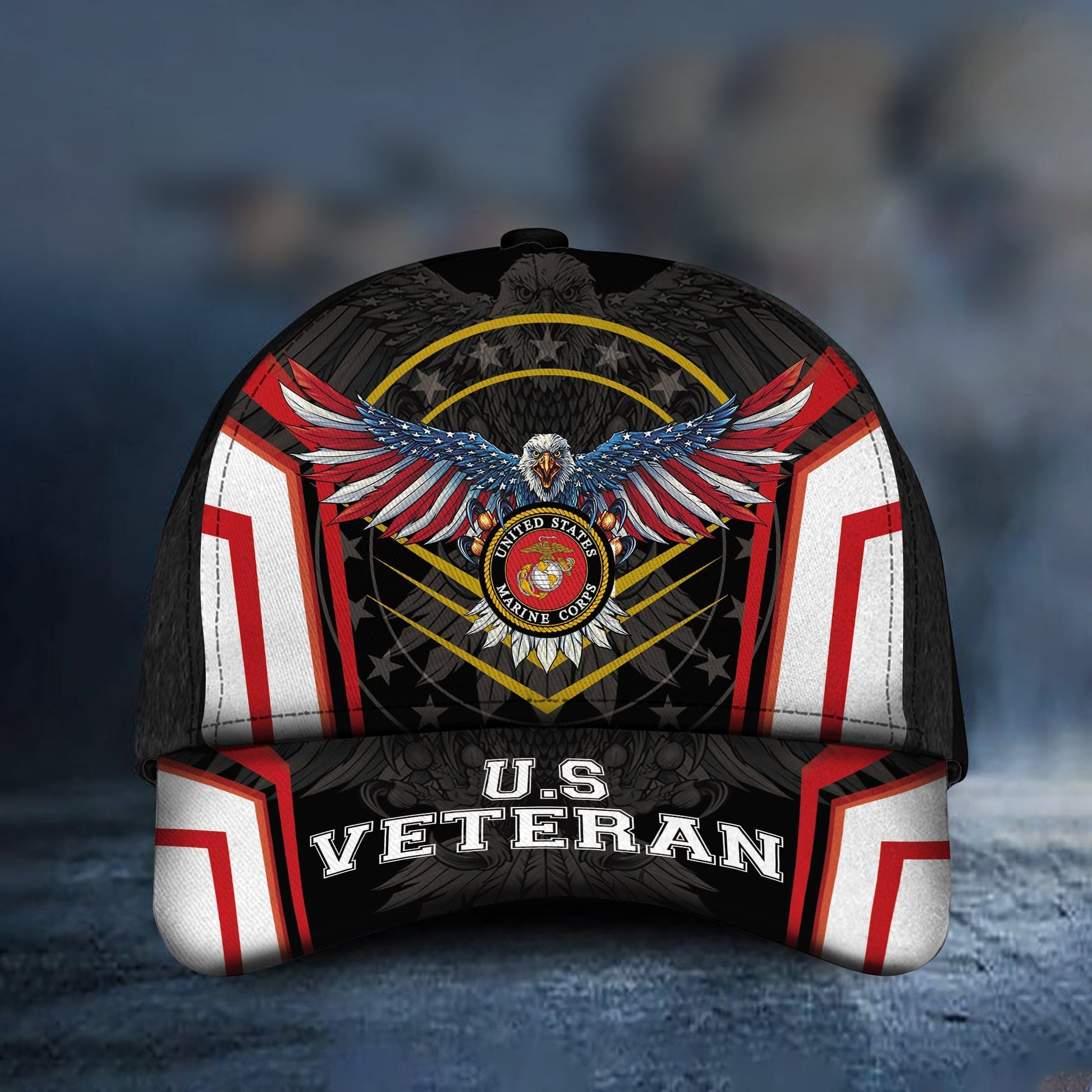 BlueJose Premium Multiple US Military Services Veteran 3D Cap PVC301202