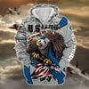 BlueJose Premium U.S Multiple Service Veteran Zip Hoodie