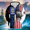 BlueJose Personalised Premium Multiple U.S Services Veteran Zip Hoodie