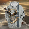 BlueJose Premium U.S Multiple Service Veteran Zip Hoodie