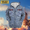 BlueJose Premium Personalised US Veteran Zip Hoodie Fleece