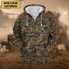 BlueJose Premium Personalised US Veteran Zip Hoodie Fleece
