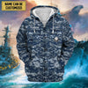 BlueJose Premium Personalised US Veteran Zip Hoodie Fleece