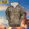BlueJose Premium Personalised US Veteran Zip Hoodie Fleece