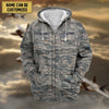 BlueJose Premium Personalised US Veteran Zip Hoodie Fleece