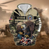 BlueJose Premium Camo Soldiers Multiservice US Veteran Zip Hoodie