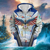 BlueJose Unique Proudly Served US Veteran Zip Hoodie