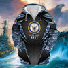 BlueJose Unique Camo Soldiers Multiservice US Veteran Zip Hoodie