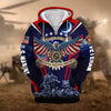 BlueJose Premium Land Of The Free US Veteran Zip Hoodie