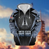 BlueJose Unique Camo Soldiers US Veteran Zip Hoodie