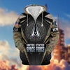 BlueJose Unique Camo Soldiers US Veteran Zip Hoodie