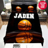 BlueJose Personalized Basketball Ball Shadow Custom Name Duvet Cover Bedding Set