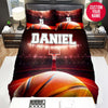 BlueJose Personalized Basketball Red Light Court Custom Name Duvet Cover Bedding Set