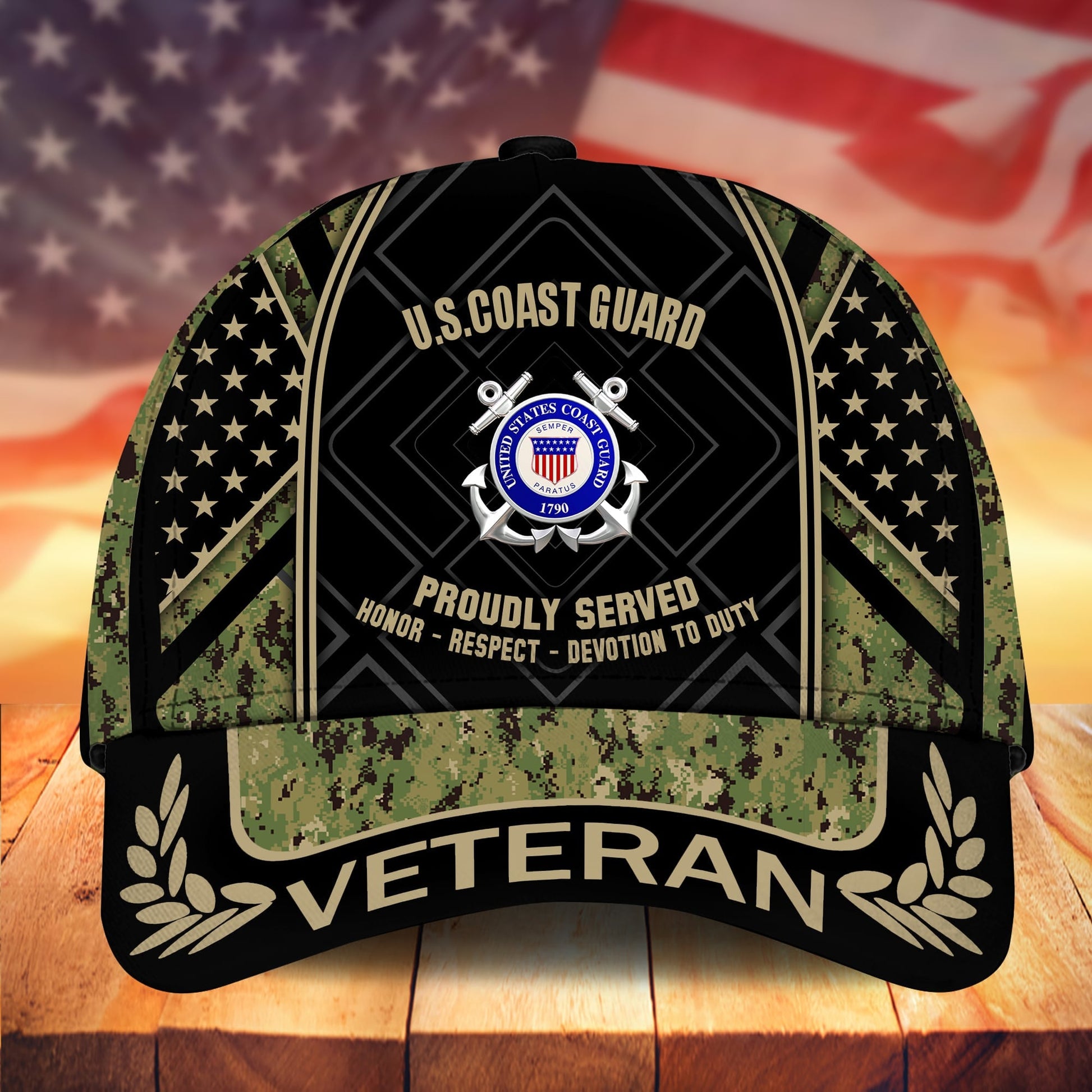 BlueJose Premium Camo Soldiers US Veteran Cap APVC200901