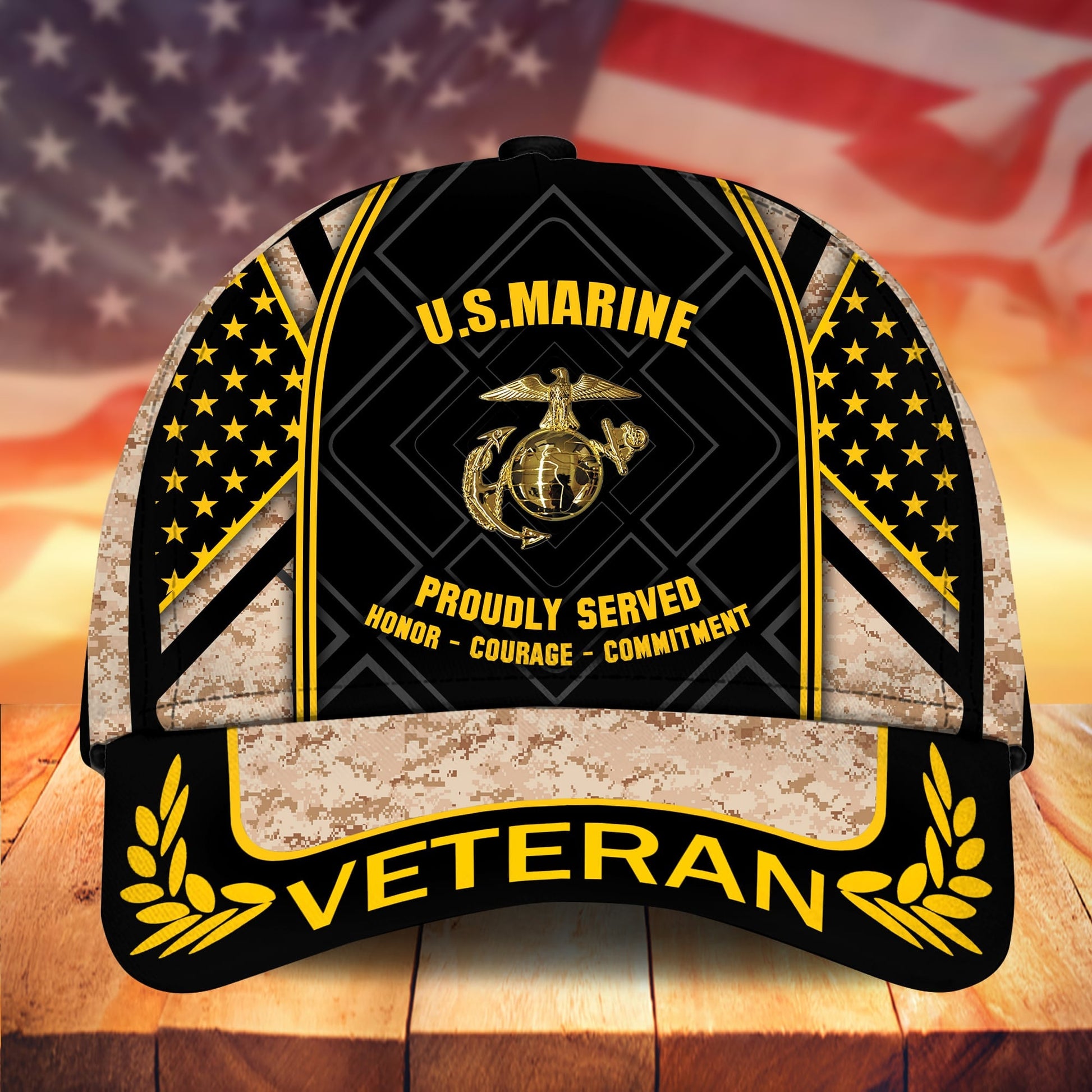 BlueJose Premium Camo Soldiers US Veteran Cap APVC200901