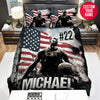 BlueJose Personalized Basketball Player And American Flag Abstract Custom Name Duvet Cover Bedding Set