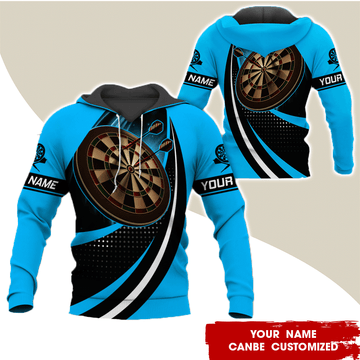 BlueJose Â Black Spot Pattern Customized Name Darts Hoodie