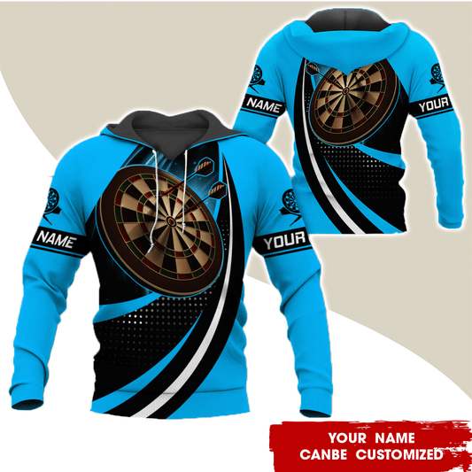 BlueJose Â Black Spot Pattern Customized Name Darts Hoodie