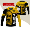BlueJose Darts Skull Personalized Name, Team Name Hoodie