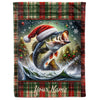 BlueJose Custom Name Christmas Largemouth Bass Fishing Blanket
