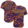 BlueJose Custom 3D Pattern Halloween Skulls Baseball Jersey