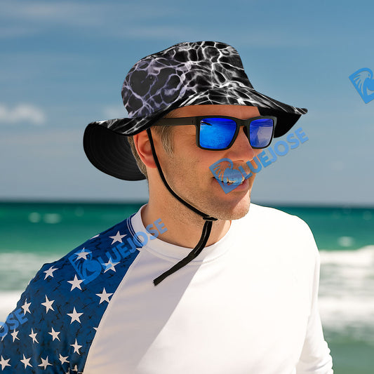 BlueJose Black Wave Bucket Hat