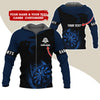 BlueJose Eagle Darts Personalized Name, Team Name Zipper Hoodie