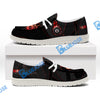 BlueJose Billiards 8 Ball Flame Luxury White Canvas Loafer Shoes (4 Colors)