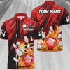 BlueJose Bowling And Pins Abstract Grunge Texture Multicolor Personalized Name, Team Name 3D Shirt