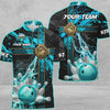 BlueJose Bowling And Pins Abstract Grunge Texture Cross Multicolor Personalized Name, Team Name 3D Shirt