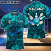 BlueJose Bowling And Pins Hexagon Strike Customized Name 3D Shirt ( 6 Colors)