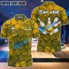 BlueJose Bowling And Pins Hexagon Strike Customized Name 3D Shirt ( 6 Colors)