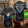 BlueJose Billiards 8 Metal Personalized Name, Team Name Unisex Shirt (4 Colors)