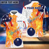 BlueJose Bowling And Pins Blazing America Customized Name, Team Name 3D Shirt