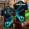 BlueJose Billiards Ball 8 Fire Racing Road Personalized Name, Team Name Unisex Shirt (6 Colors)