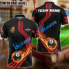 BlueJose Billiards Ball 8 Fire Racing Road Personalized Name, Team Name Unisex Shirt (6 Colors)