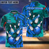 BlueJose Bowling And Pins Falling Road Abstract Grunge Customized Name 3D Shirt (4 Colors)