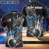 BlueJose Bowling And Pins Burning Oni Samurai Customized Name 3D Shirt (6 Colors)