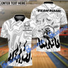 BlueJose Bowling And Pins Burning Rage Skull Customized Name 3D Shirt (6 Colors)