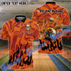 BlueJose Bowling And Pins Burning Rage Skull Customized Name 3D Shirt (6 Colors)