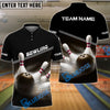 BlueJose Bowling And Pins Basic White Black Customized Name 3D Shirt ( 6 Colors)