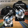 BlueJose Bowling And Pins Thunder Strike Down Customized Name 3D Shirt (6 Colors)
