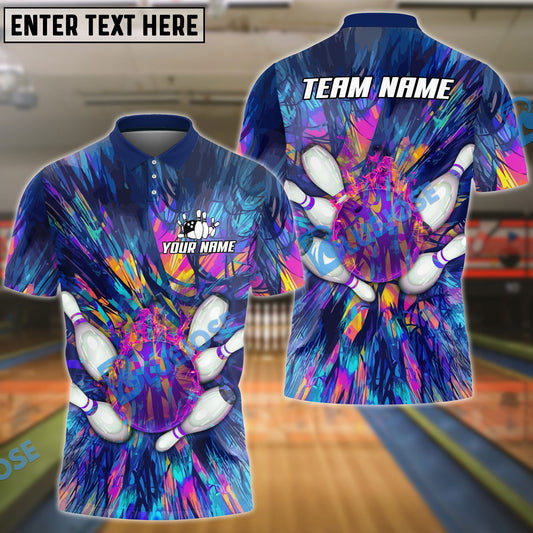 BlueJose Bowling And Pins Magic Art Customized Name 3D Shirt (4 Colors)
